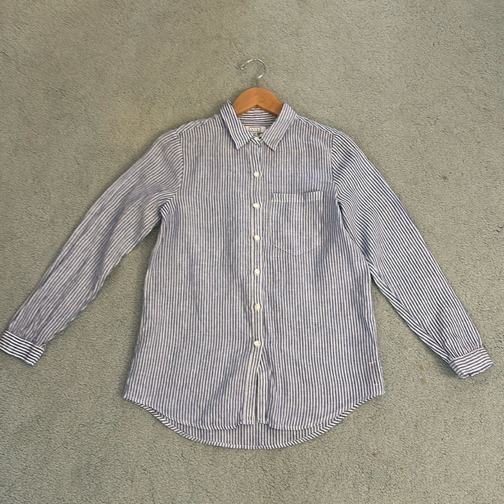 AYR Blue and White Striped Button Down Shirt